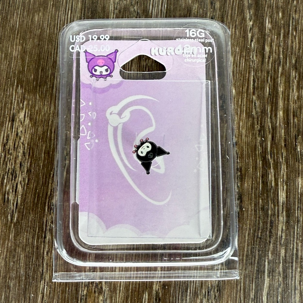 Sanrio Kuromi Cartilage Stud 16 G Stainless Steel